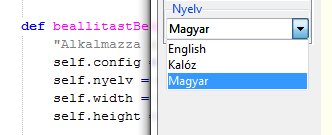 You can see part of the code and the language selector.