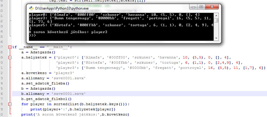A Notepad++ screenshot showing a short Python code snippet.
