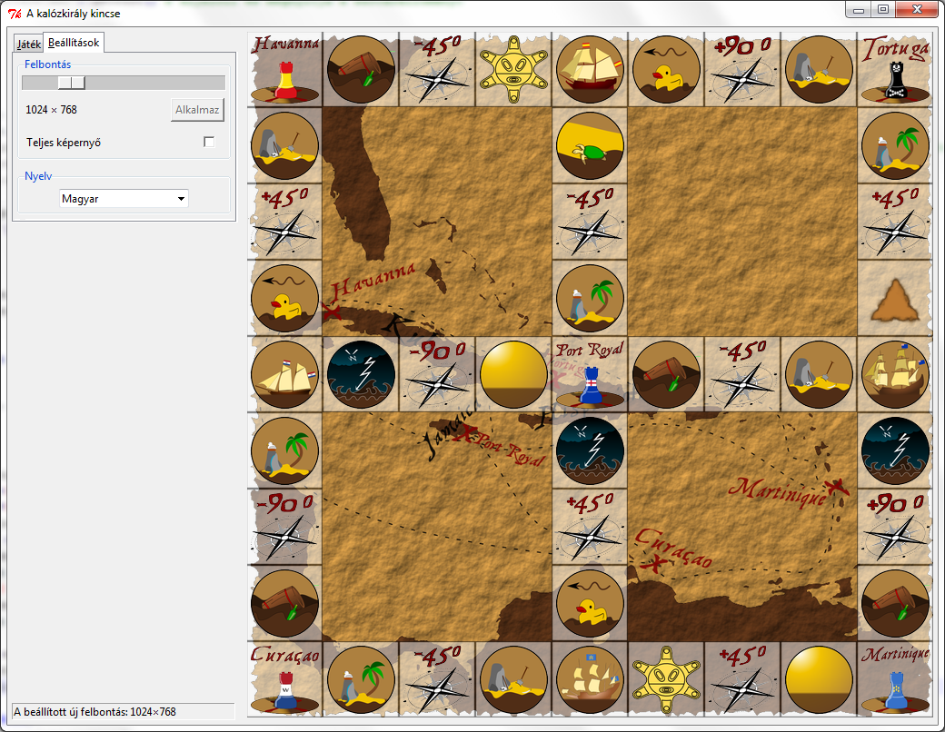 This is the board of the video game version. Images on all fields are rotated so that the user can see them from their perspective. There are no ships on the sides nor is there a place for the cards.